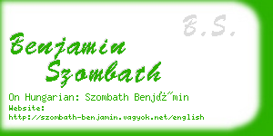 benjamin szombath business card